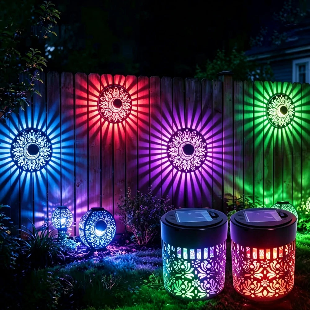 Solar Peony Mandala Projector Light for Outdoor Walls