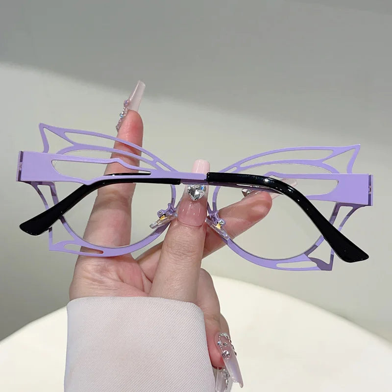 Vintage Oversized Cat Eye Blue Light Glasses for Women