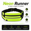 Neon Runner reflective waist pack for night running with adjustable fit and waterproof features