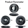 Set of precision wood carving discs for angle grinders shown in various views