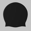 A solid black, oval-shaped silicone swim cap designed for hair extensions.