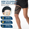 Diagram showing how to measure thigh circumference for choosing the right size of copper anti-slip compression sleeves.