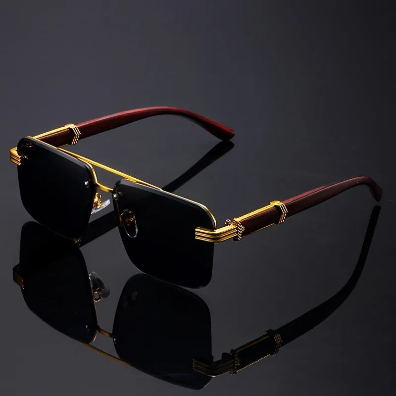 Rimless Rectangle Sunglasses for Men and Women