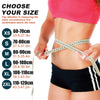 A woman demonstrates how to measure her waist circumference for choosing the correct size of an invisible waist trainer corse