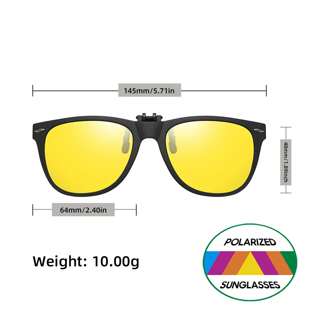 Flip-Up Clip-On Polarized Sunglasses with UV400 Protection