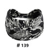 Black and white boho print cotton headband with intricate paisley design