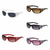 A collection of four Y2K cat eye rhinestone sunglasses in various shades including gold, gray, black, and pink.