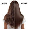 Before and after comparison of hair using a heatless curling rod headband