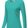 Top de yoga y running, de manga larga, ligero y transpirable, color verde azulado para mujeres