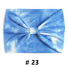 Bandeau en coton tie-dye bleu et blanc noué en nœud