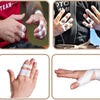 Hands applying and wearing athletic finger tape for support or injury prevention.