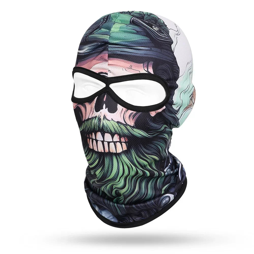 Skull Print Full Face Balaclava for Motorcycle & Outdoor Sports