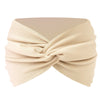 Beige twisted criss cross elastic headband for yoga and sports