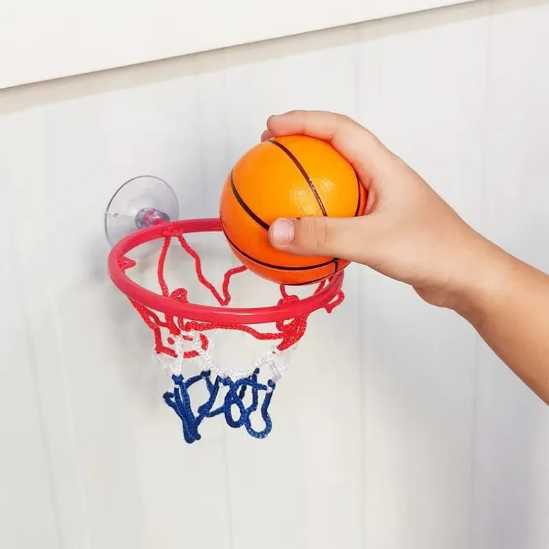 Mini Basketball Hoop Set with Suction Cup Mount for Kids