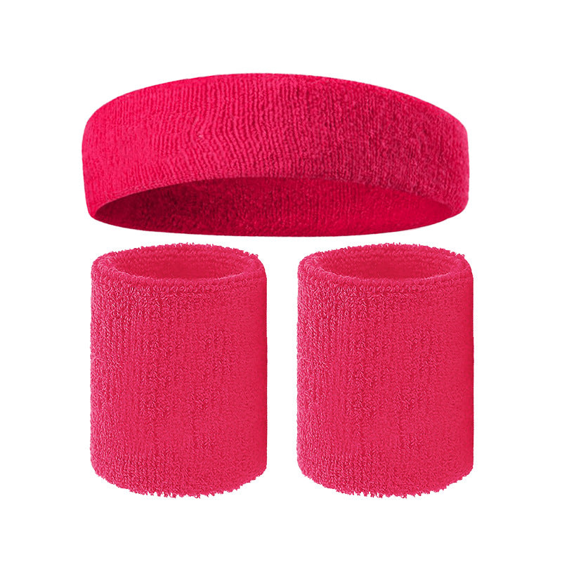 A multi-pack of bright pink or magenta sports headbands for fitness and activity.