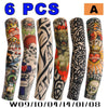 Six packs of black and colored arm sleeves for UV protection