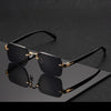 Vintage Rectangle Rimless Sunglasses with UV400 Protection