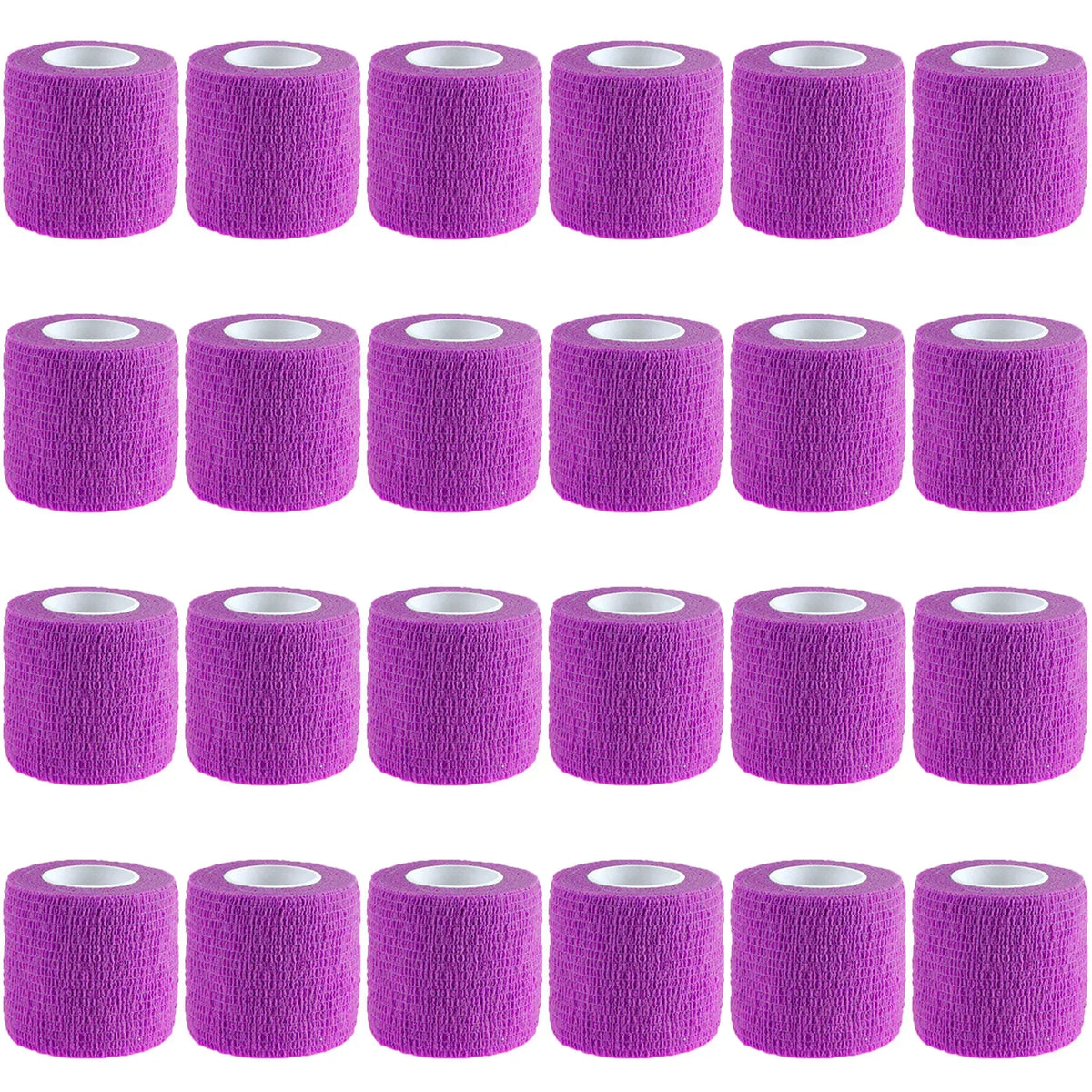 Roll of purple durable self-adhesive sports bandages