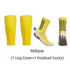 Yellow leg cover and football socks set with a plus sign symbol