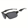 Black polarized sport sunglasses with a white accent frame