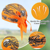 Diadema o bufanda de tela con temática de calavera naranja y detalles negros