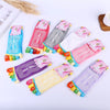 A collection of colorful yoga socks featuring various patterns and designs for dance and fitness.
