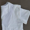 White women's breathable summer yoga and fitness t-shirt shown from the front.