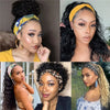 Collage de mujeres usando bandas para el cabello hechas de tela elástica como accesorios para el pelo en diferentes colores y
