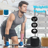 A man demonstrates a weightlifting thumb tape on his wrist during a workout.