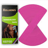 Rollo de cinta kinesiológica rosa con patrón cruzado y empaque para soporte articular.