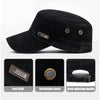Classic Military Cadet Flat Cap – Unisex Adjustable Snapback