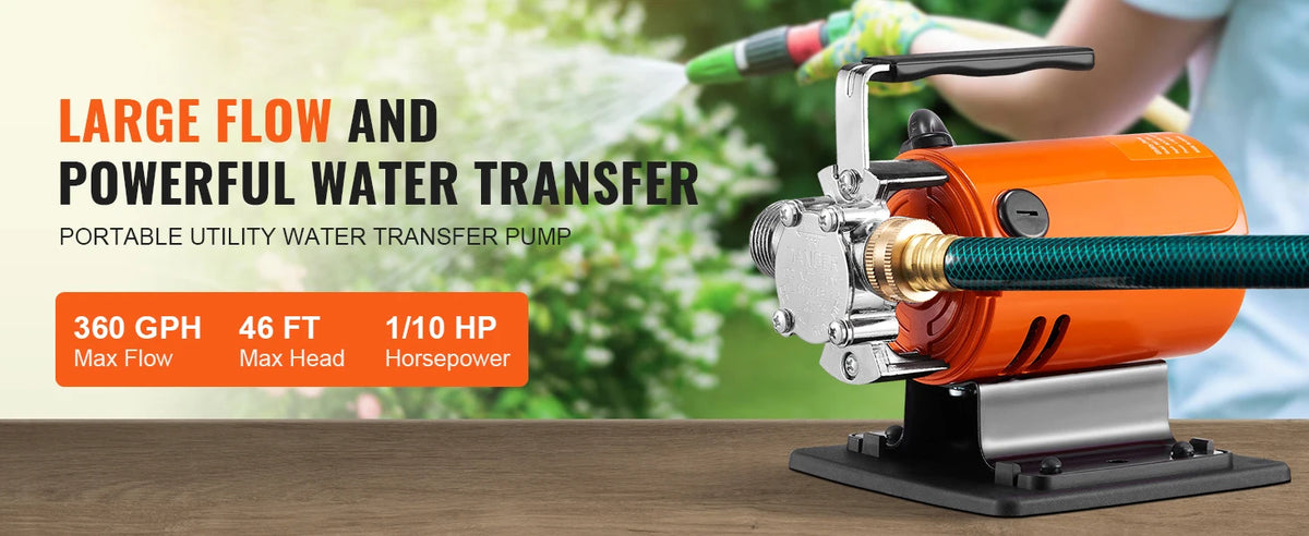 Portable Electric Utility Pump for Gardens, Pools, and Rain Barrels