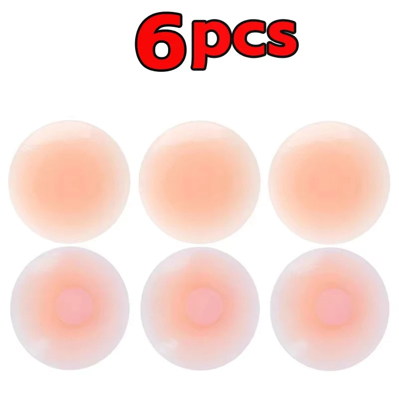 Six cache-lèvres en silicone roses réutilisables pour soutien-gorge