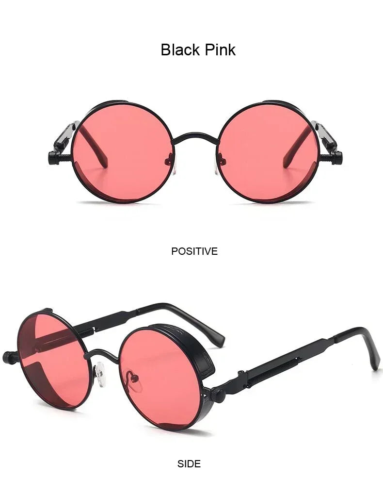 Retro Round Metal Sunglasses with UV400 Protection