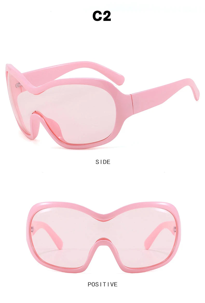 Oversized Pilot Sunglasses with Gradient Lenses