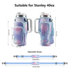 Purple silicone strap adjustable carrier bag designed to fit a Stanley 40oz water bottle.