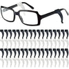 A set of silicone eyeglass ear hooks for anti-slip grip shown in various colors and shapes.