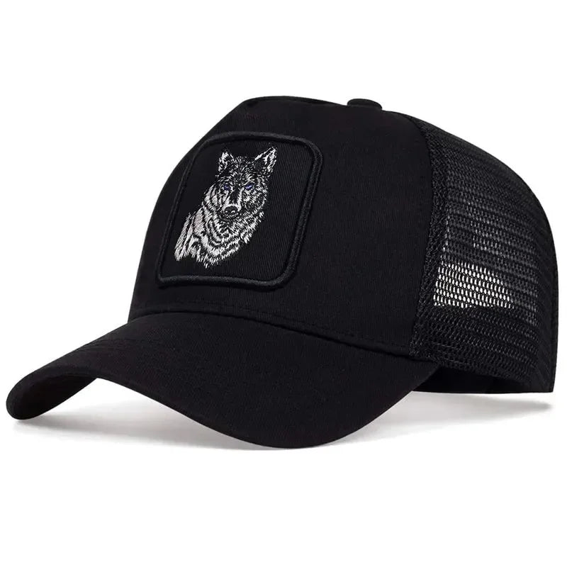 Embroidered Wolf Baseball Cap – Breathable, Adjustable, Unisex