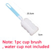 A light blue silicone cup brush is shown, with a dimension of 25.5cm and a brush size of 5cm.