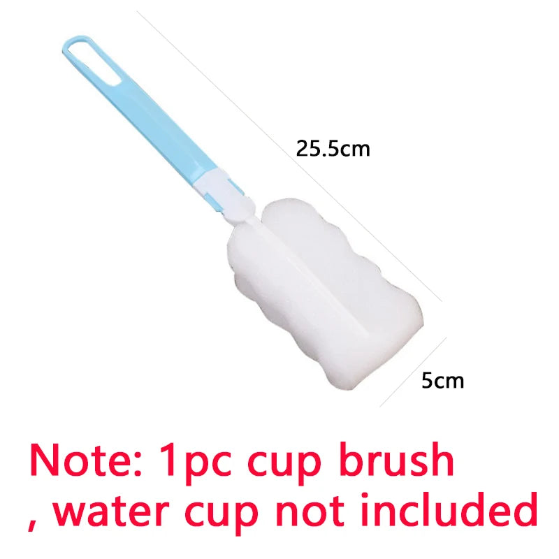 A light blue silicone cup brush is shown, with a dimension of 25.5cm and a brush size of 5cm.
