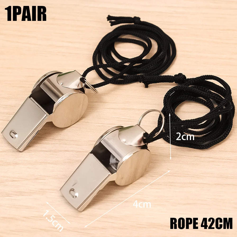 Professional Stainless Steel Whistle with Lanyard