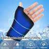 Un envoltorio para terapia de hielo en una mano, demostrando extender el tiempo de aplicación de hielo en un 30% y ofrecer fr