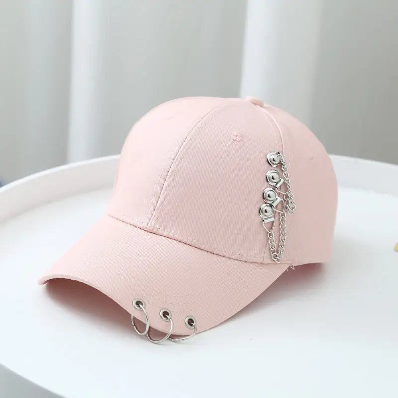 Classic Cotton Cap with Metal Ring Detail