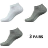Tres pares de calcetines deportivos de algodón gris para hombre y mujer