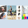 Various colors of protective foam athletic tape wraps shown on hands, feet, and for hair.