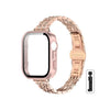 A rose gold stainless steel watch band for a Huawei fitness tracker shown on a white background.