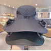 Solar-Powered Cooling Bucket Hat with USB Rechargeable Fan