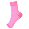 A bright pink compression sock for the foot and ankle.
