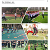A set of colorful training discs and cones used for various sports skill training outdoors.