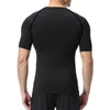 Black men's performance compression t-shirt shown from the back